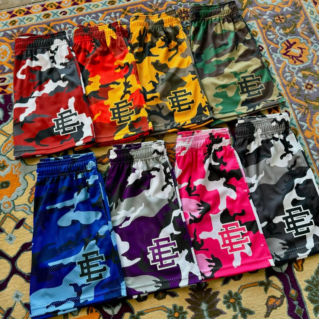 Eric Emanuel camo shorts NYC